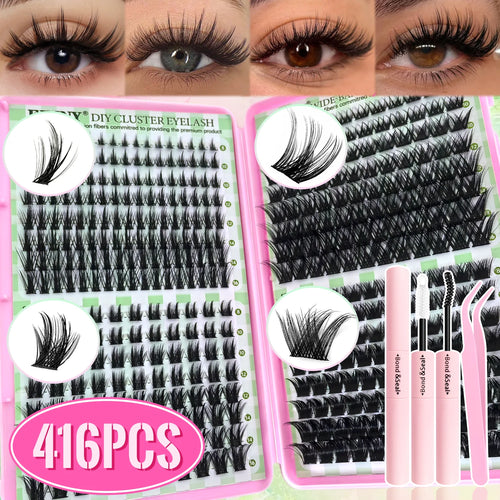 Show-Stopping Top & Bottom Lash Kit – 250/740 Cluster Shell Fluffy