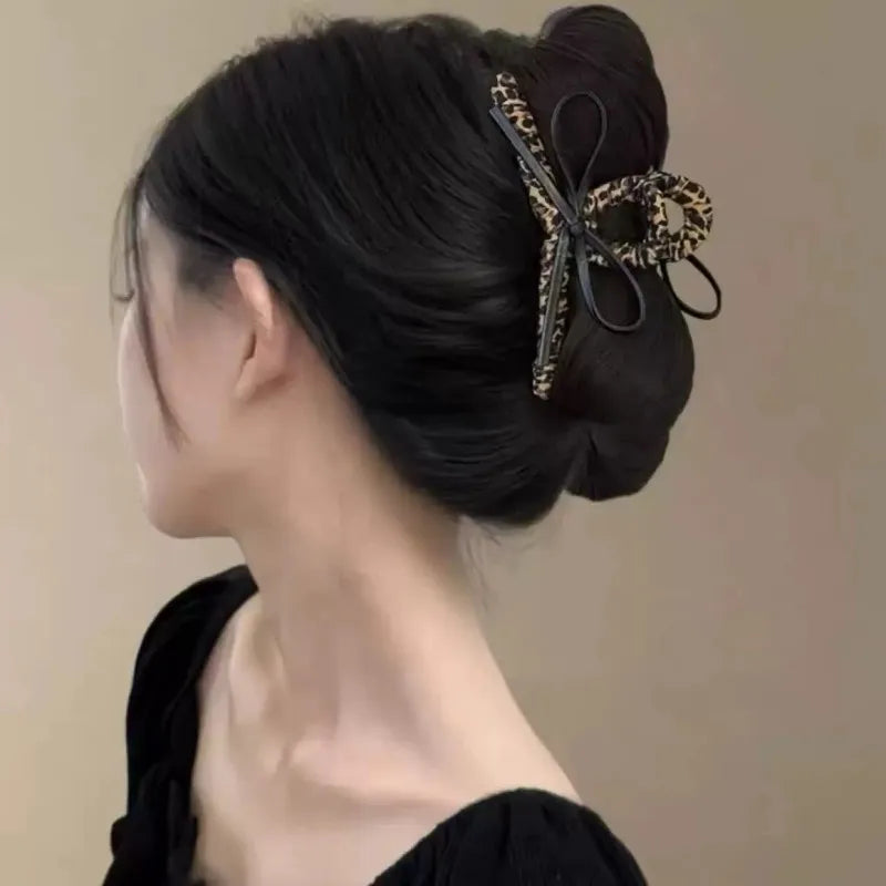 Retro Leopard Print High-Grade Large Clip Hair Accessories For Women