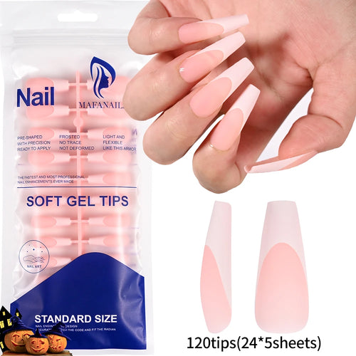 240/120Pcs Colorful French Short Square False Nails Full Cover Fake