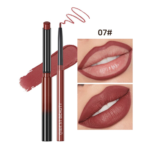 QIBEST Matte Nude Lipstick Pen Long Lasting Lipliner Lip Pencil