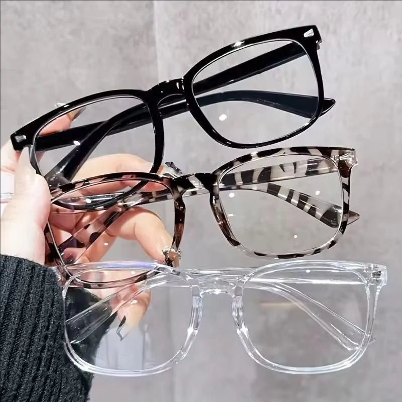 1/3PCS Minimalist Square Transparent Lens Glasses - Blue Light Barrier