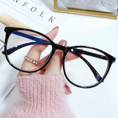 Transparent Computer Glasses Frame Women Men Anti Blue Light Round