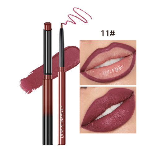 QIBEST Matte Nude Lipstick Pen Long Lasting Lipliner Lip Pencil