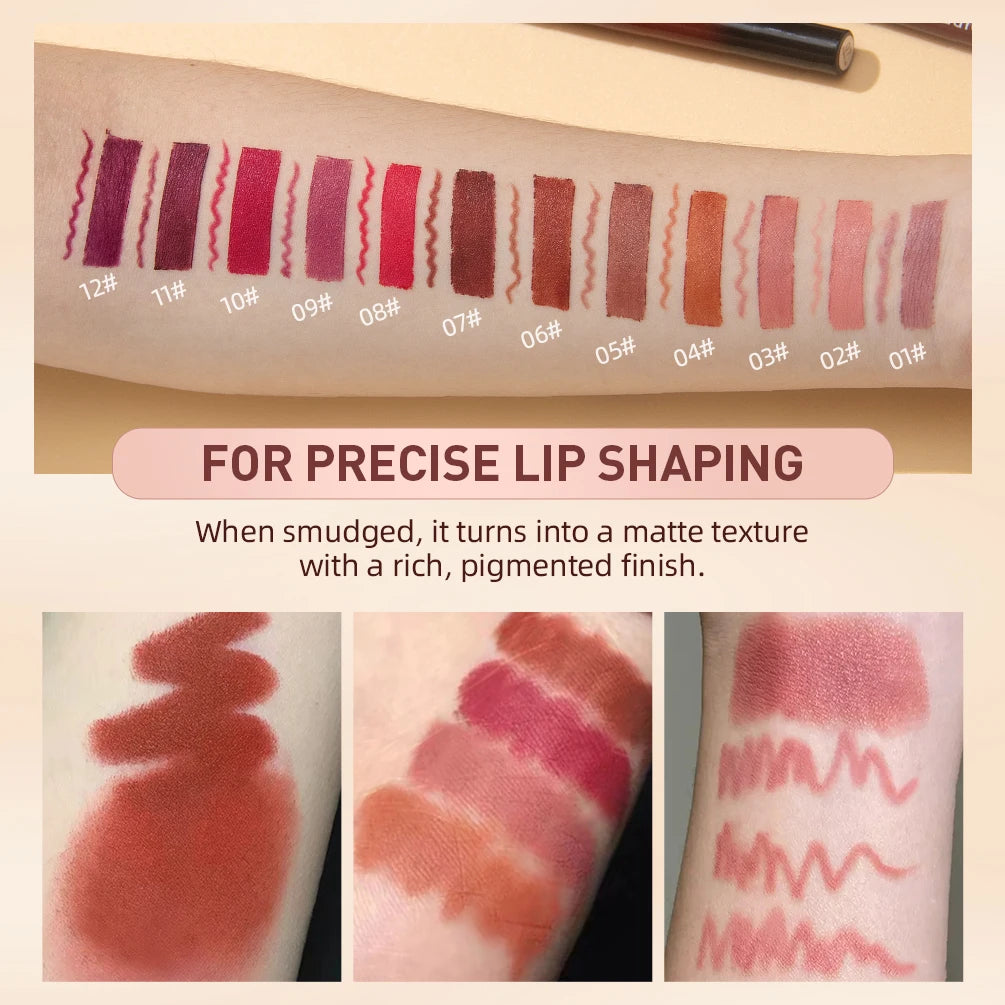 QIBEST Matte Nude Lipstick Pen Long Lasting Lipliner Lip Pencil