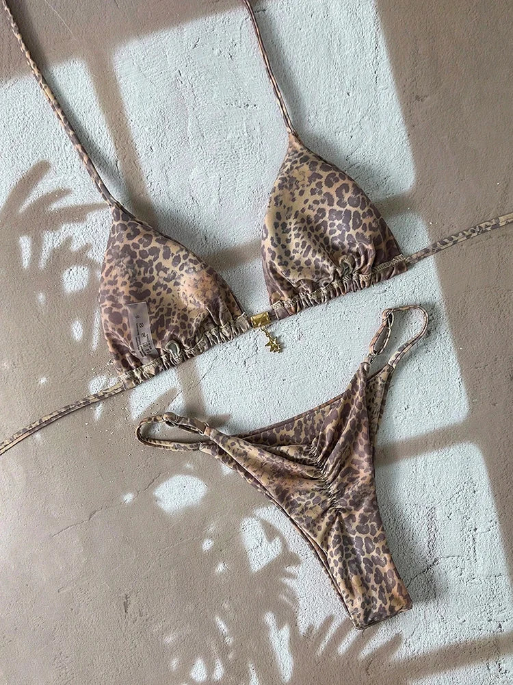 Sexy Leopard Push Up Bikinis Two Piece Bathing Suits 2026 Micro Bikini