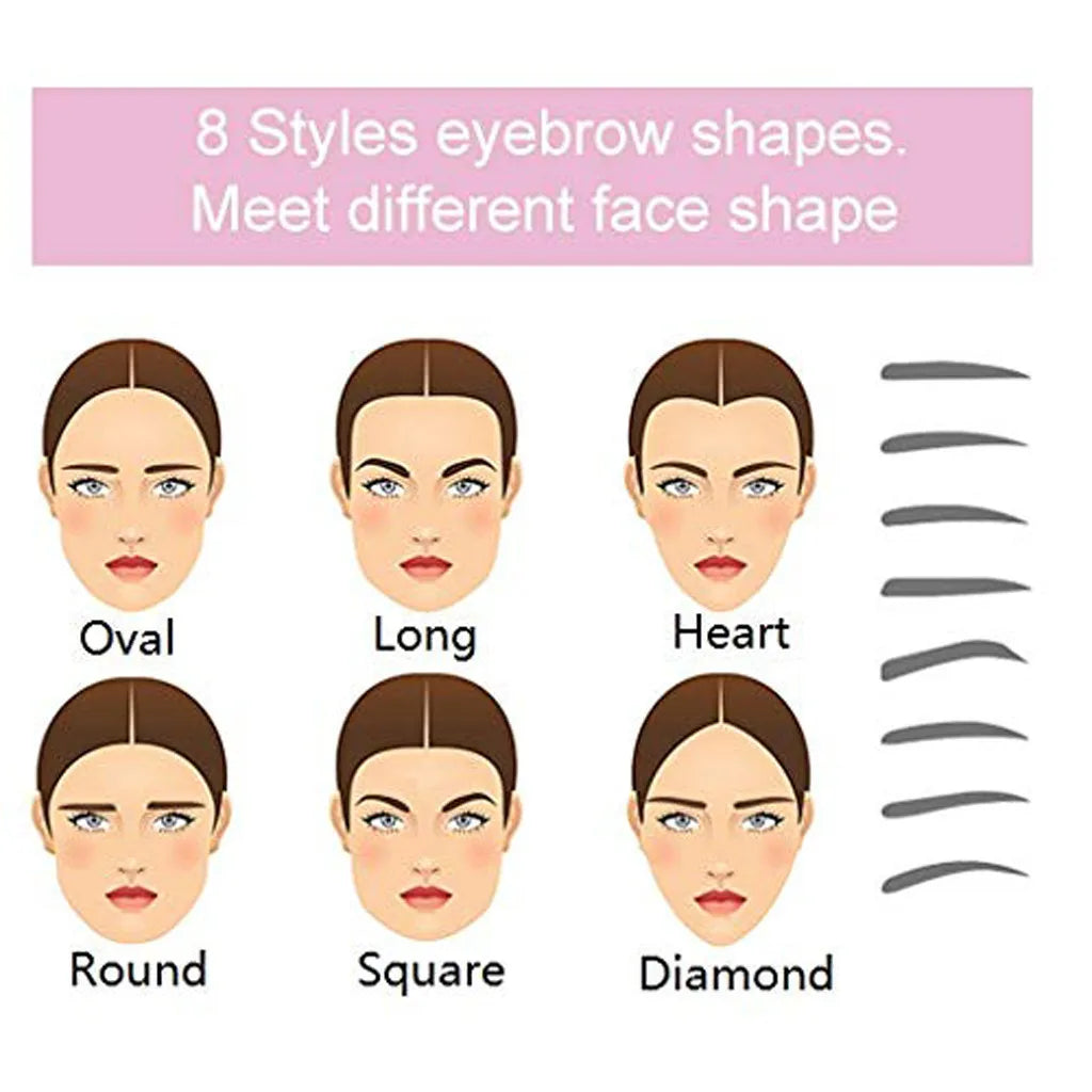 8 In 1 Reusable Eyebrow Stencil Beauty Makeup Brow Stamp Template