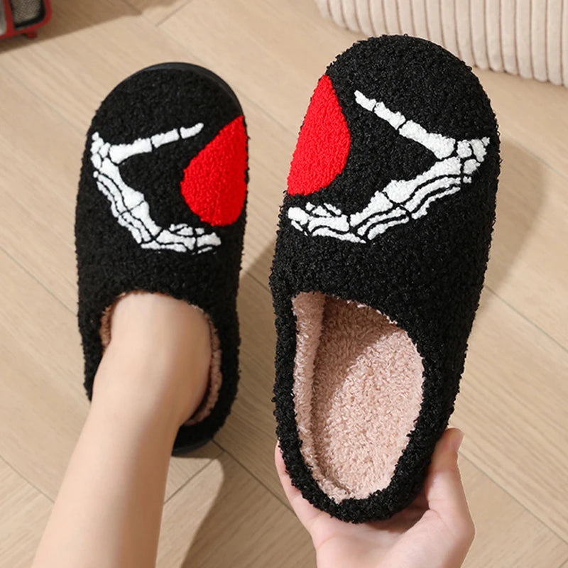 Autumn Winter Halloween Slippers Women Indoor Home Non Slip Warm