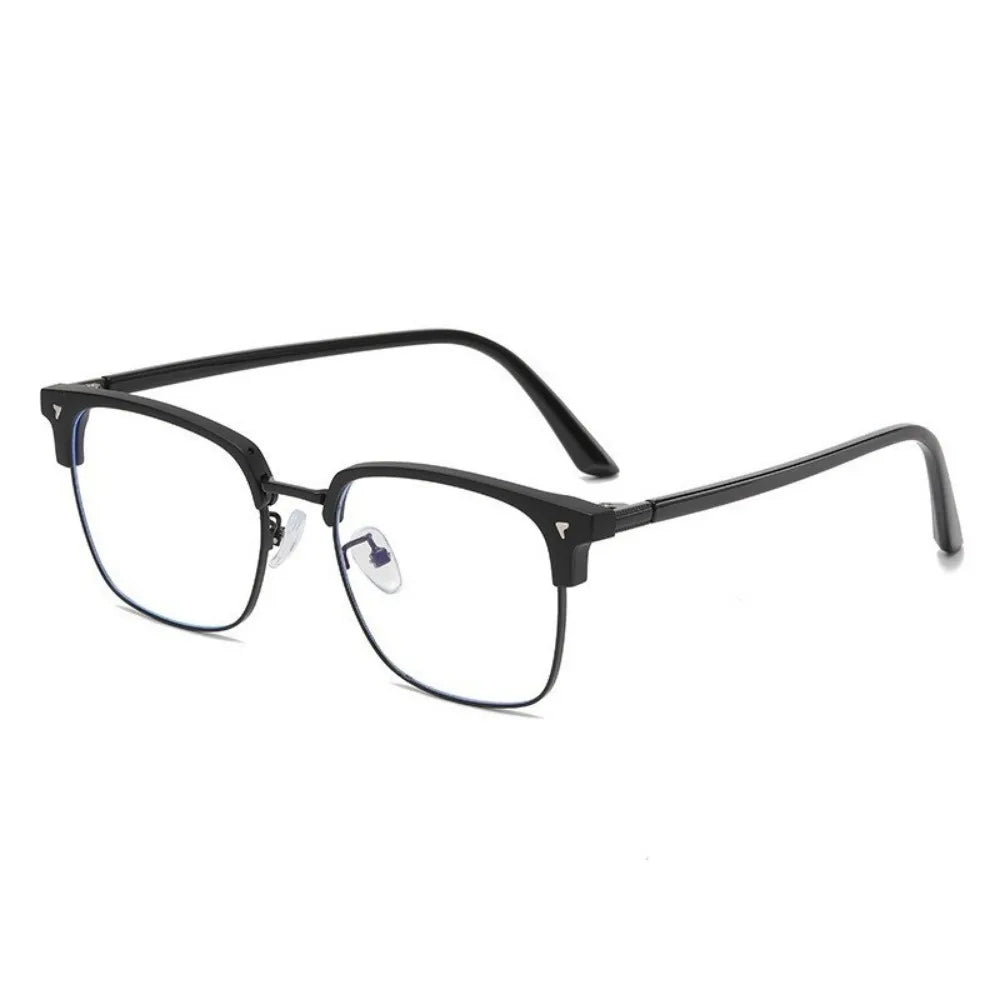 Photochromic Anti Radiation Blue Light Eyeglasses Square Metal Frame