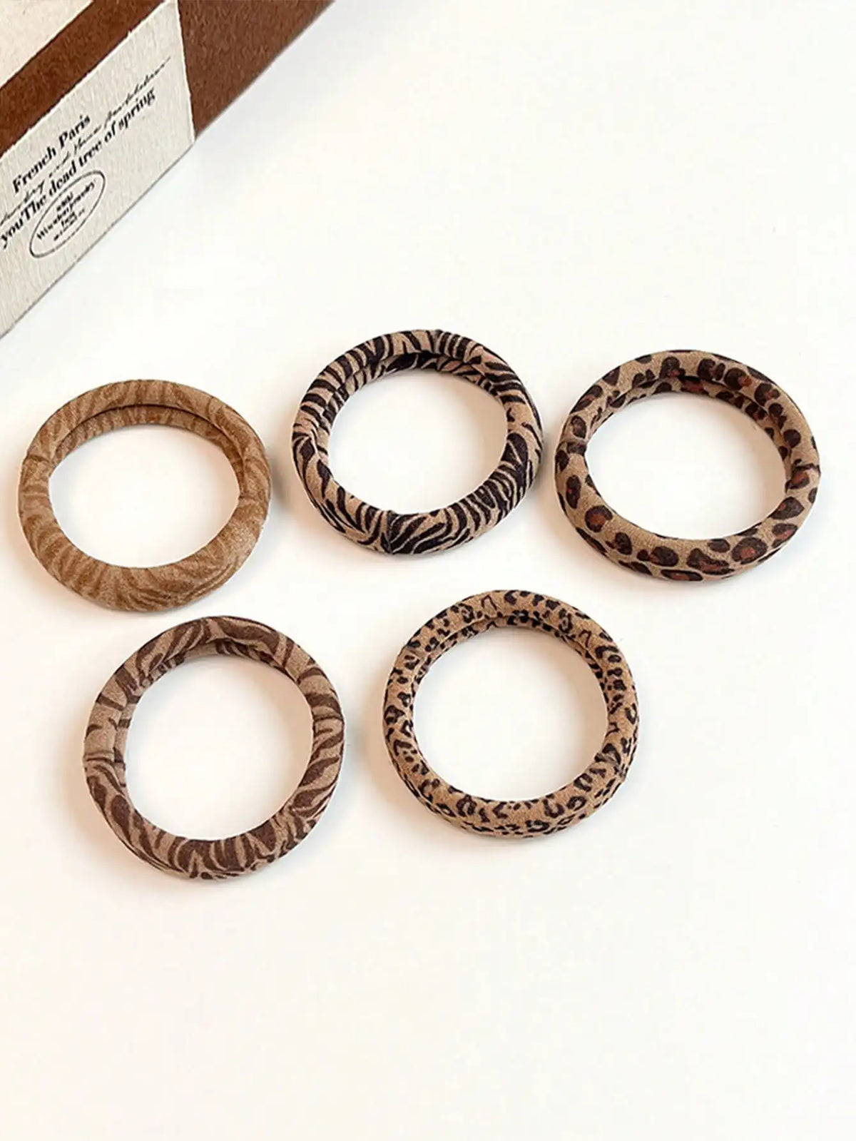 5pc/10pc Leopard Print Versatile Thick High Elasticity Durable Hair