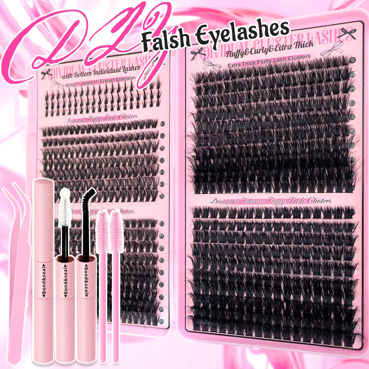 Show-Stopping Top & Bottom Lash Kit – 250/740 Cluster Shell Fluffy