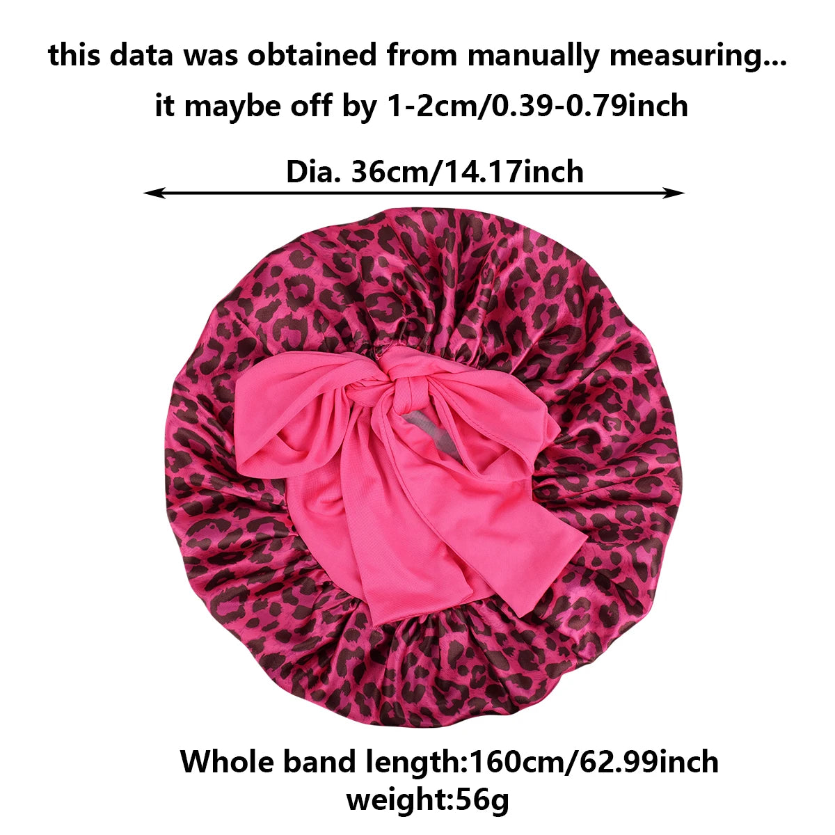 Silky Satin Sleep Bonnet Leopard Print Adjustable Tie Band Hair Cover