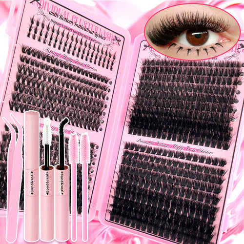 Show-Stopping Top & Bottom Lash Kit – 250/740 Cluster Shell Fluffy
