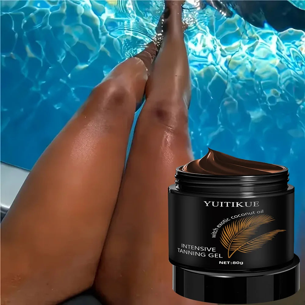 Concentrated tanning gel, coconut oil tanning accelerator, waterproof