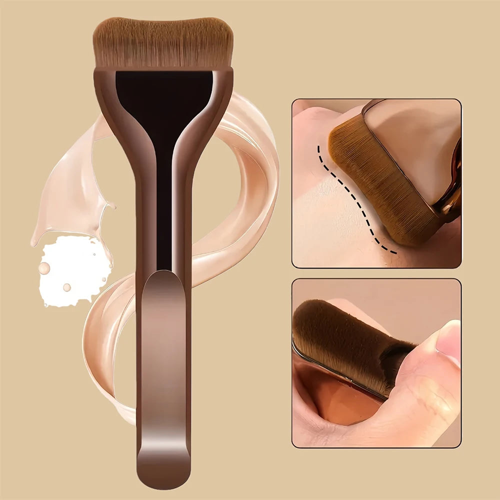 Professiona Makeup Brush, Curved Soft Bristle Foundation Brush for