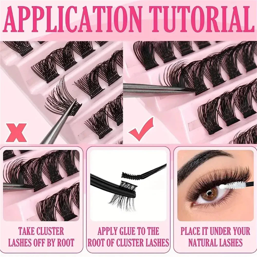 120 Pcs Fluffy Lash Clusters - Natural Look Wispy Eyelash Extensions