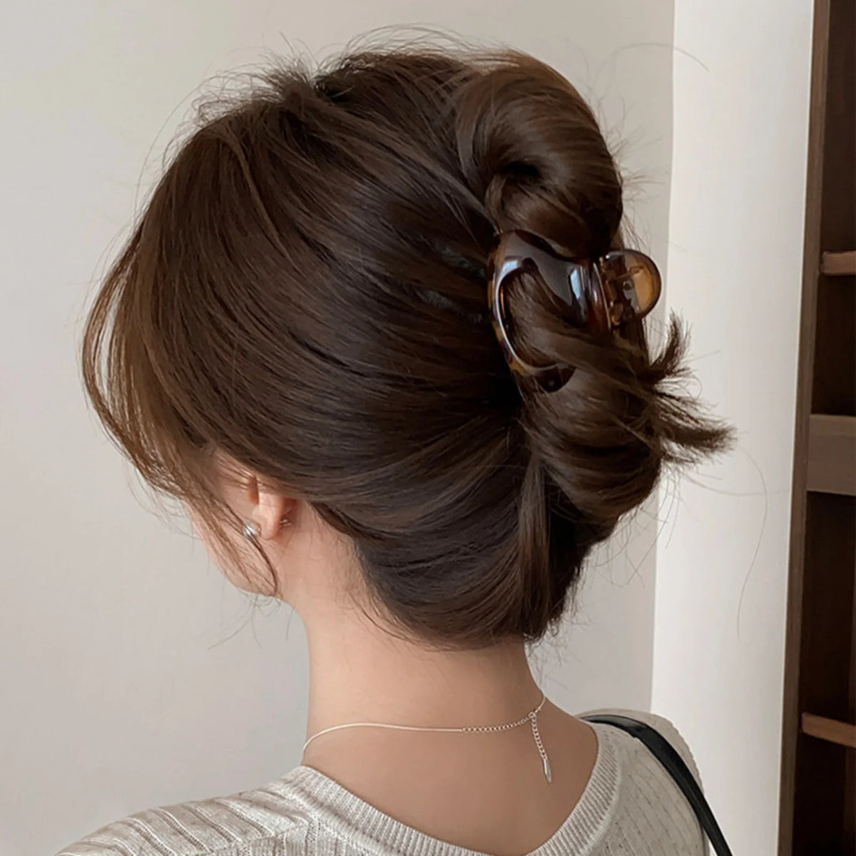 1PC Chic Tortoiseshell Hair Claws, 2 - Piece Set, Trendy Hair