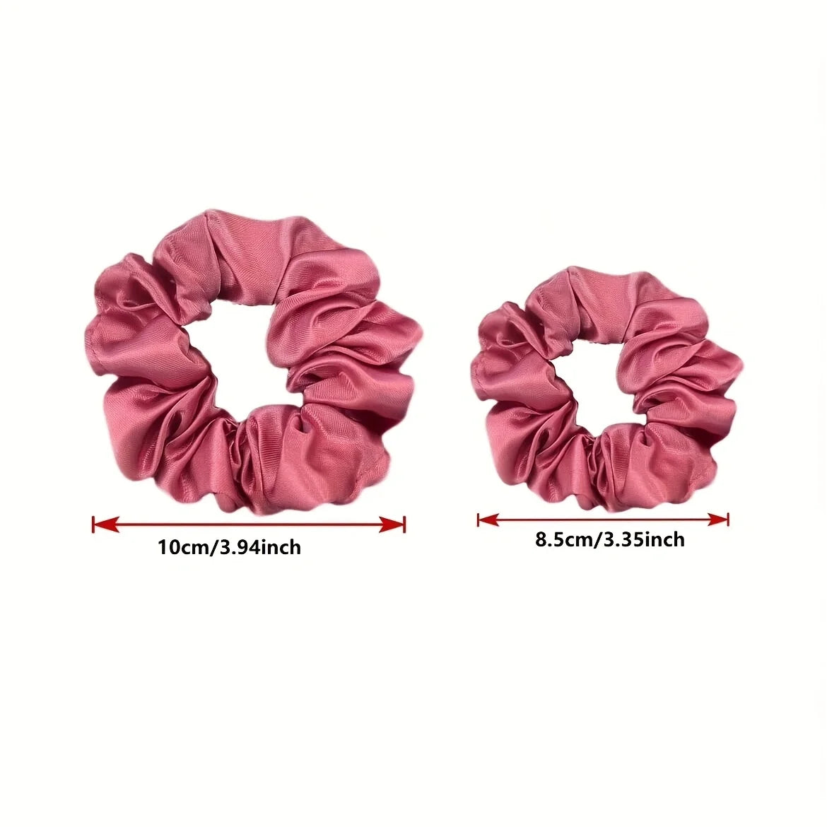 16-piece set of soft satin hair ties in pink and brown colors |