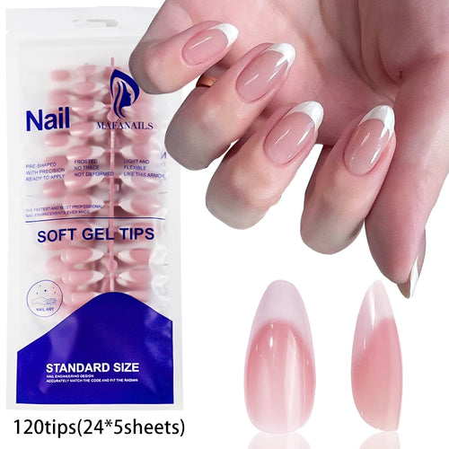 240/120Pcs Colorful French Short Square False Nails Full Cover Fake