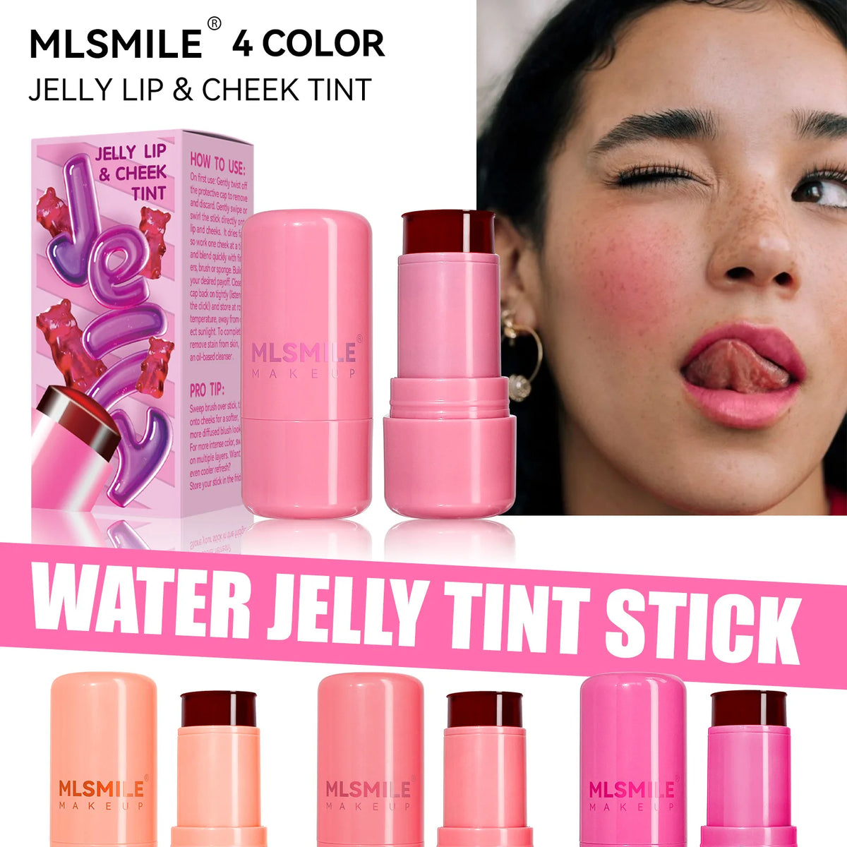 Water Jelly Tint Stick, Milk Cooling Water Jelly Tint Lip Gloss, Milk