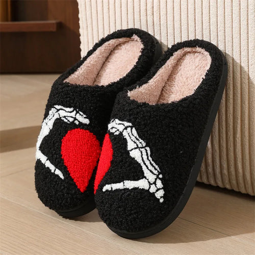Autumn Winter Halloween Slippers Women Indoor Home Non Slip Warm