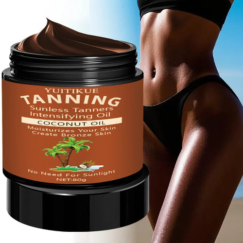 No sun exposure tanning body glowing tanning cream, coconut oil