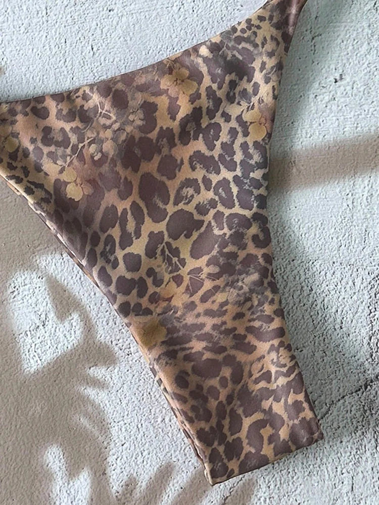 Sexy Leopard Push Up Bikinis Two Piece Bathing Suits 2026 Micro Bikini