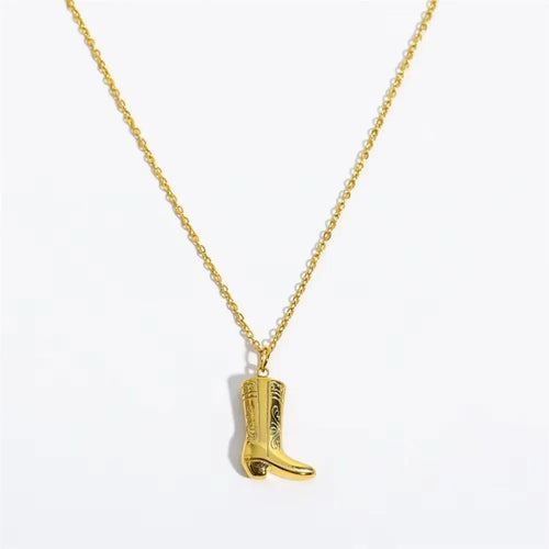 316 Stainless Steel Waterproof Denim Boots Pendant Necklace Cool