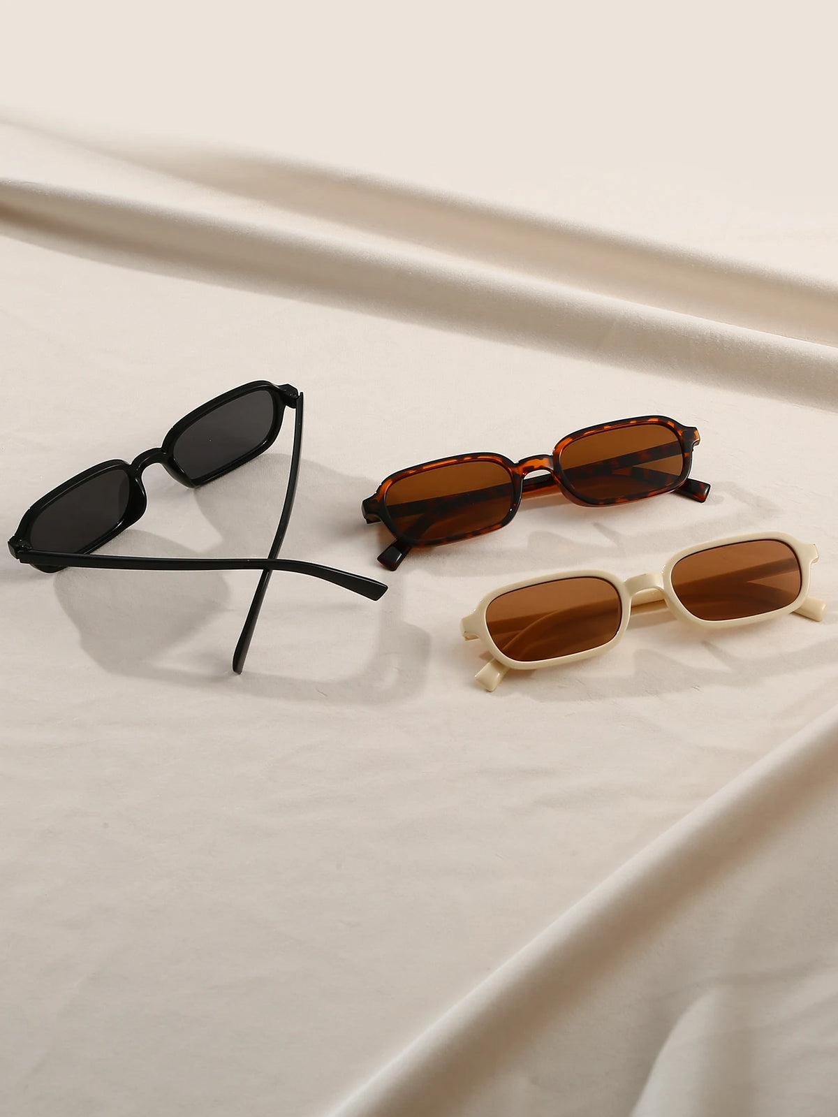 3pcs women's oval frame black tortoiseshell color matching combination