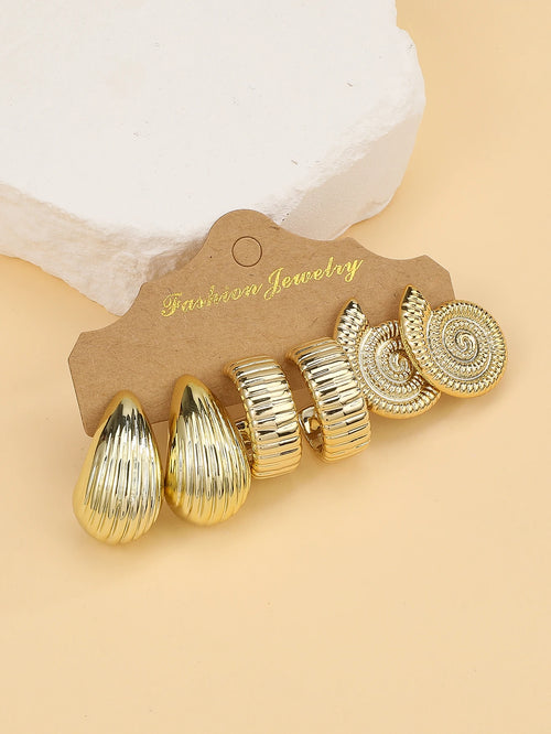 3PAIRS-6PAIRS/Set Fashionable &Golden Starfish, Seashell, Smooth Water