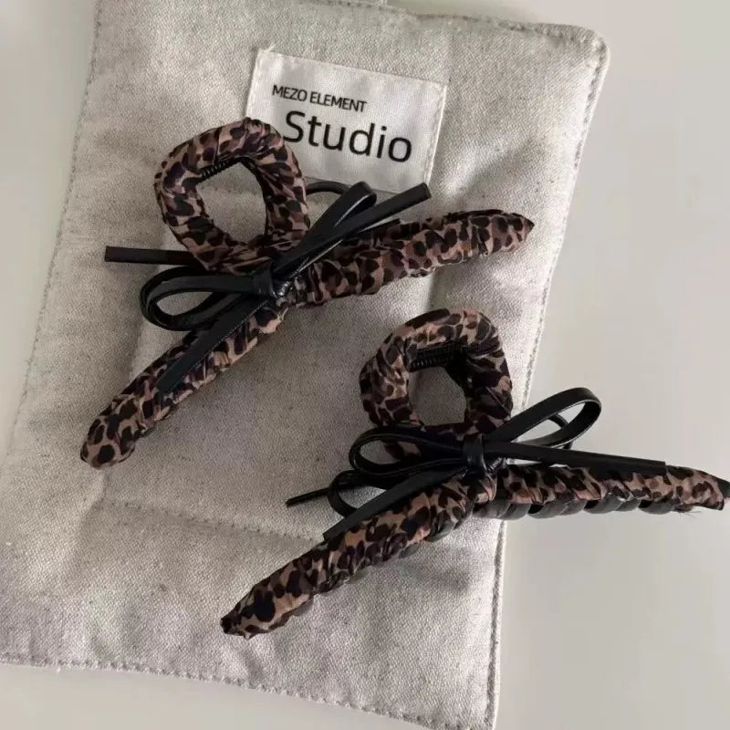 Retro Leopard Print High-Grade Large Clip Hair Accessories For Women
