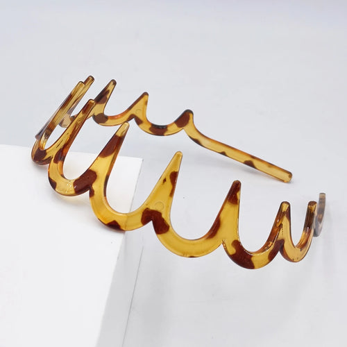 Fashion Wave Headbands for Women Color Retro Tortoiseshell Toothed