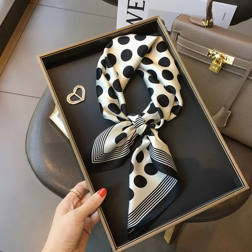 Fashion Leopard Print Silk Hairbands Scarf Women 2024 New Elagant