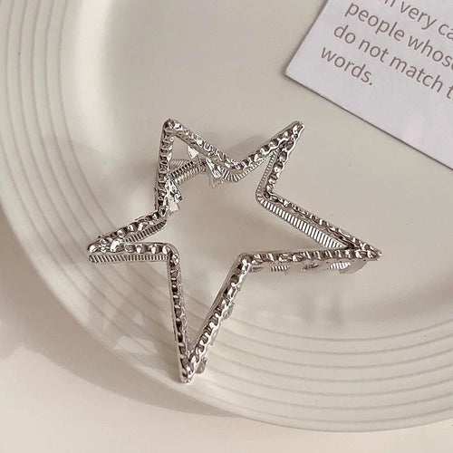 Punk Metal Hair Claw Clip for Thick Liquid Irregular Pattern Barrettes