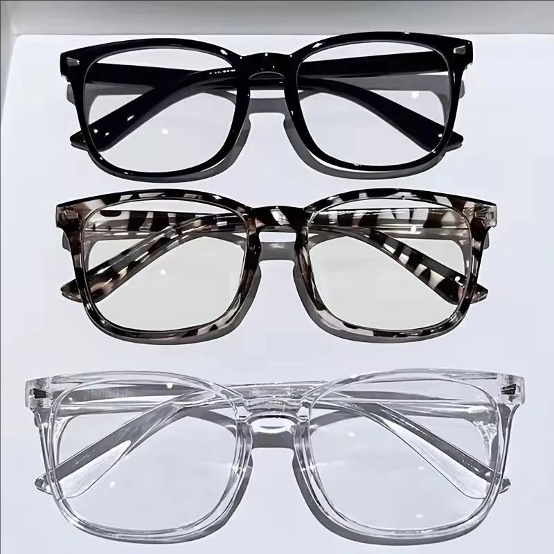 1/3PCS Minimalist Square Transparent Lens Glasses - Blue Light Barrier