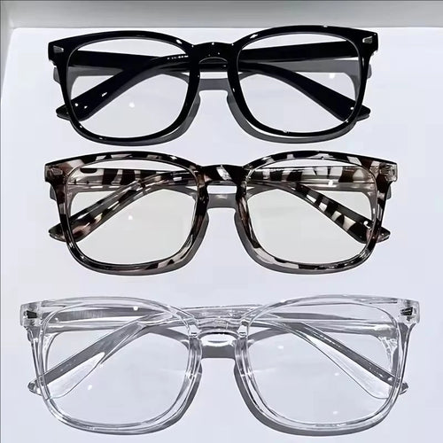 1/3PCS Minimalist Square Transparent Lens Glasses - Blue Light Barrier