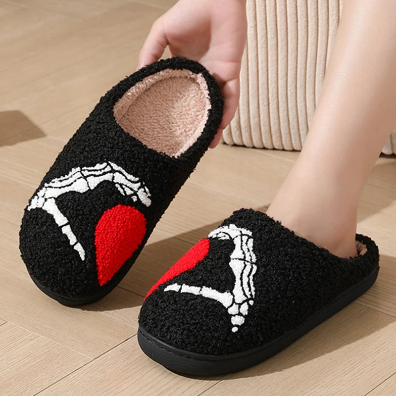 Autumn Winter Halloween Slippers Women Indoor Home Non Slip Warm