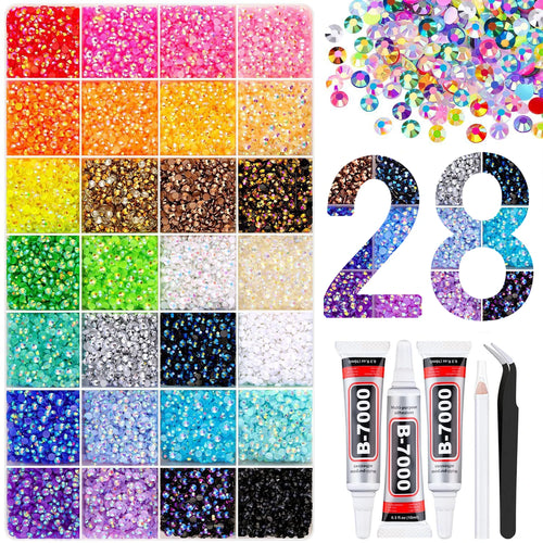 Multicolor Jelly Rhinestones for Bedazzling Bedazzler Kit with Tweezer