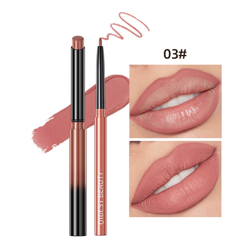 QIBEST Matte Nude Lipstick Pen Long Lasting Lipliner Lip Pencil