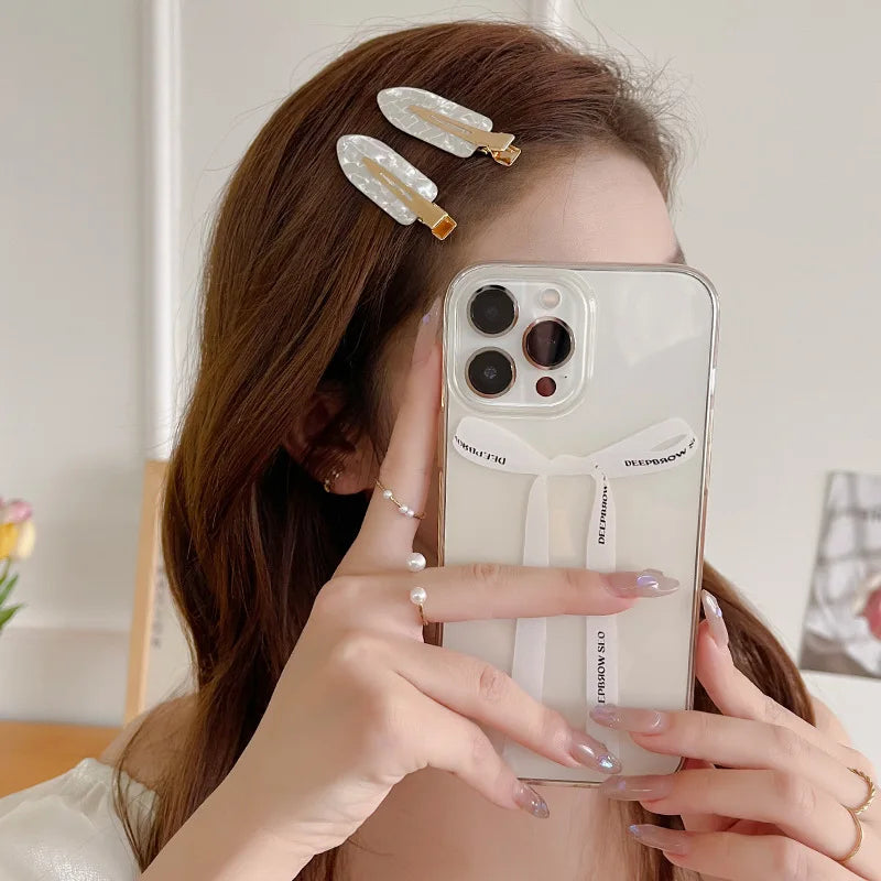4pcs Simple Mixed Color Hair Clips Side No Trace Bangs Duckbill Clips