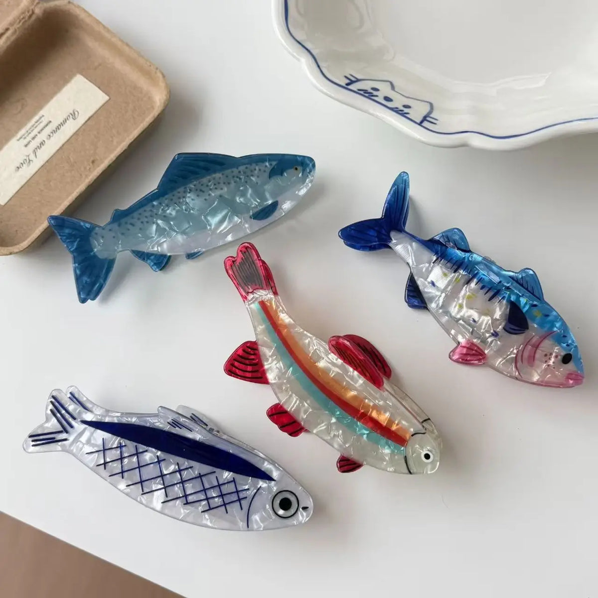 1PC Korean-style new cute and sweet back-of-head hair clip, small fish
