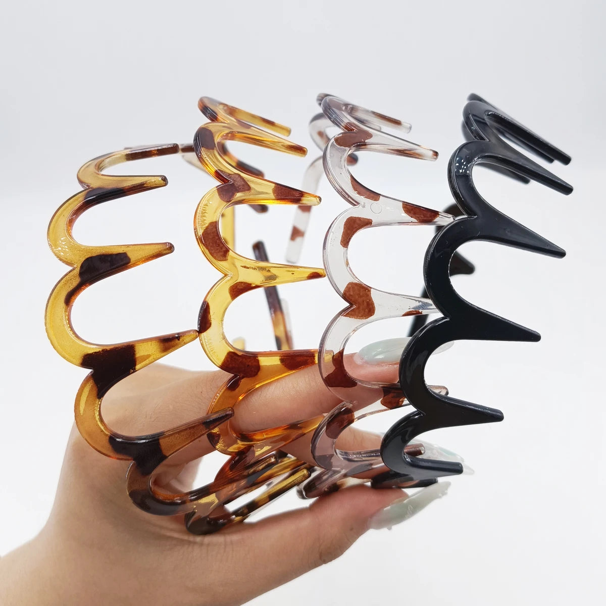 Fashion Wave Headbands for Women Color Retro Tortoiseshell Toothed