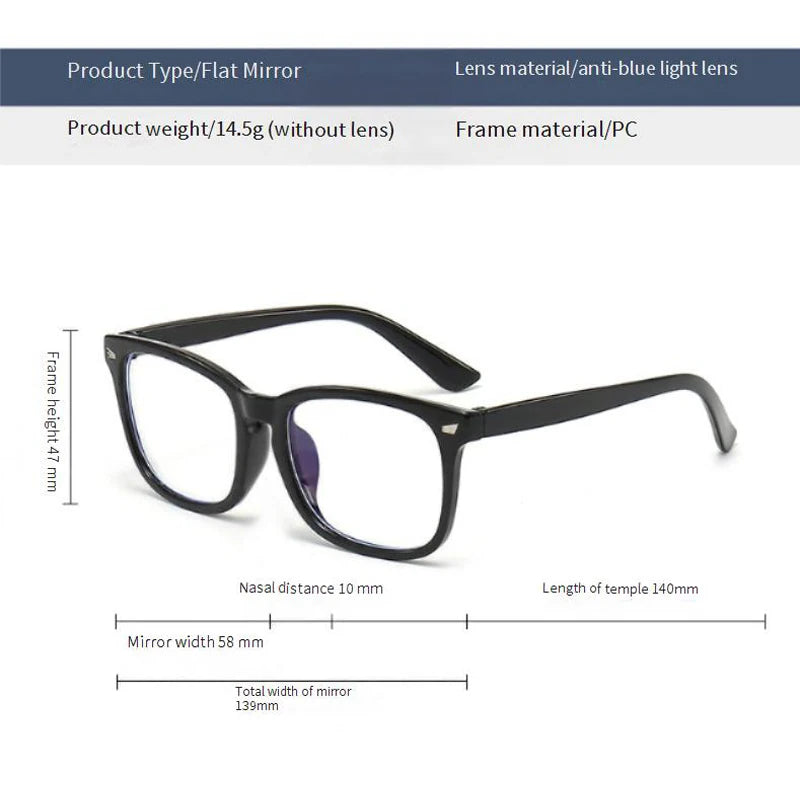 1/3PCS Minimalist Square Transparent Lens Glasses - Blue Light Barrier