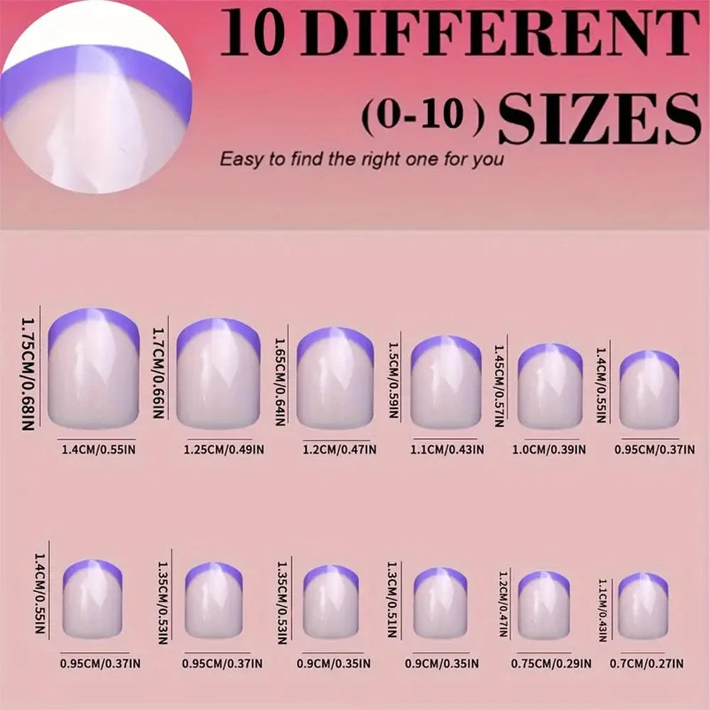 240/120Pcs Colorful French Short Square False Nails Full Cover Fake