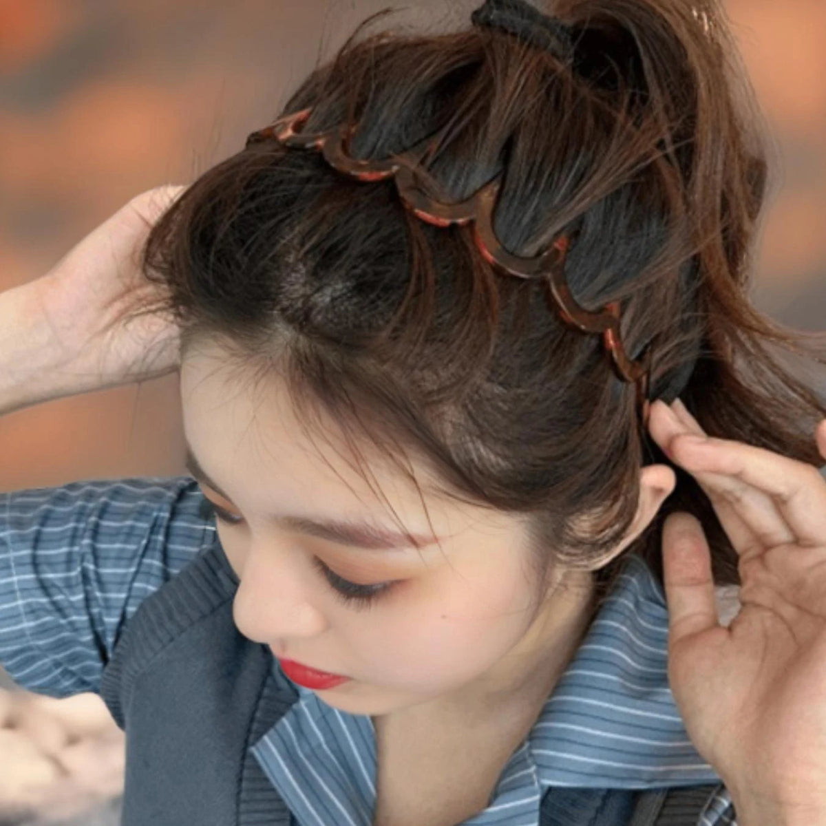 Fashion Wave Headbands for Women Color Retro Tortoiseshell Toothed