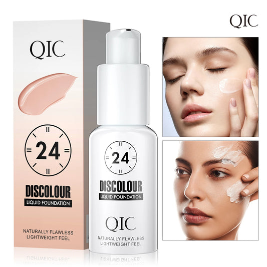 QIC 30ML Foundation Color Changing Makeup Base Nude Face Full Cover
