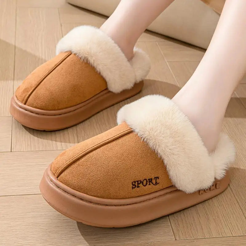 Casual Fluffy Slippers Women House Winter Plush Designer Shoes Ladies