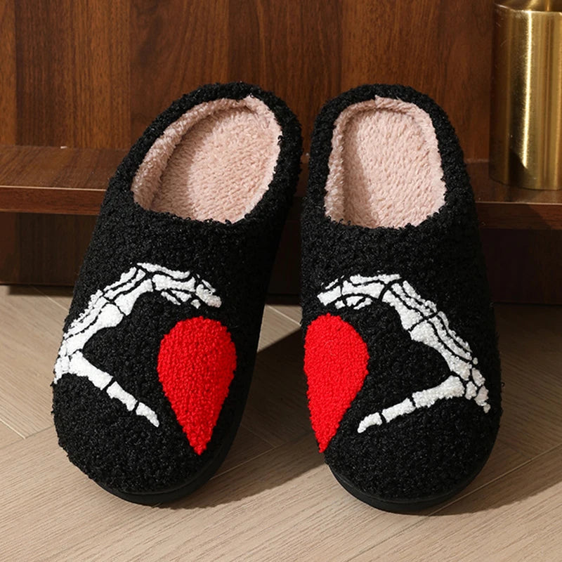 Autumn Winter Halloween Slippers Women Indoor Home Non Slip Warm