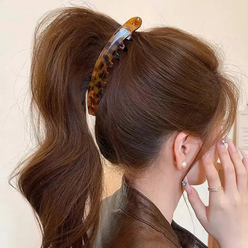 1/3 Pcs Tortoiseshell Banana Hair Clip Fish Shaped Hairpin Women