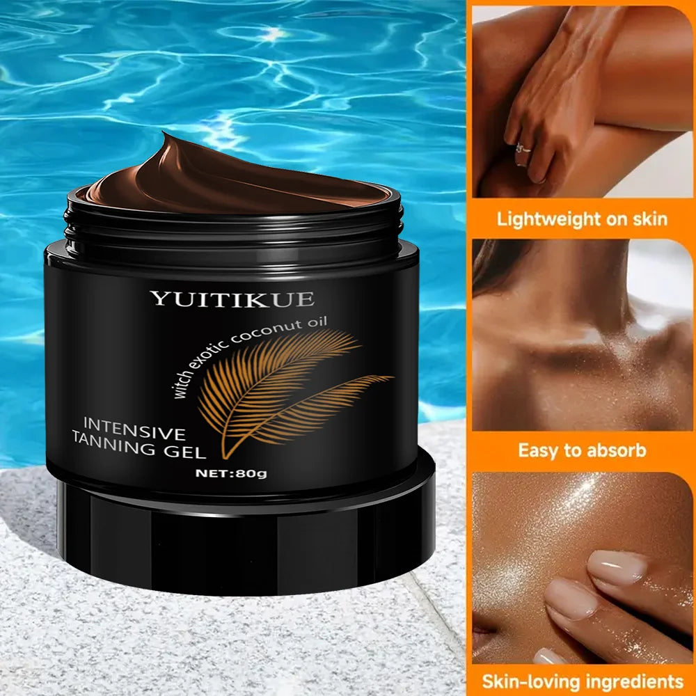 Concentrated tanning gel, coconut oil tanning accelerator, waterproof