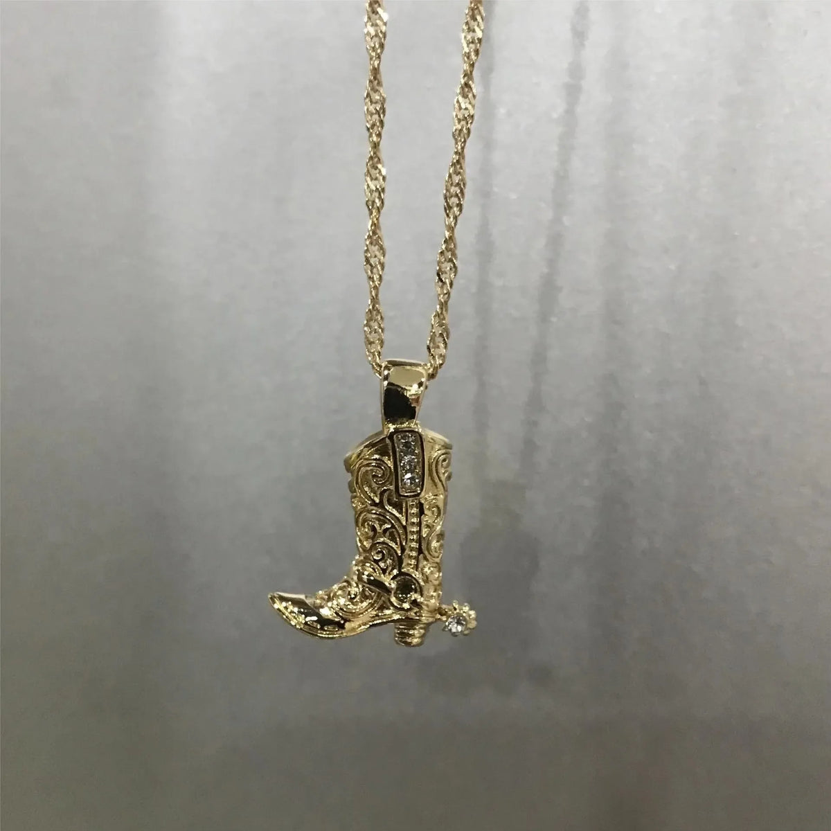 316 Stainless Steel Waterproof Denim Boots Pendant Necklace Cool
